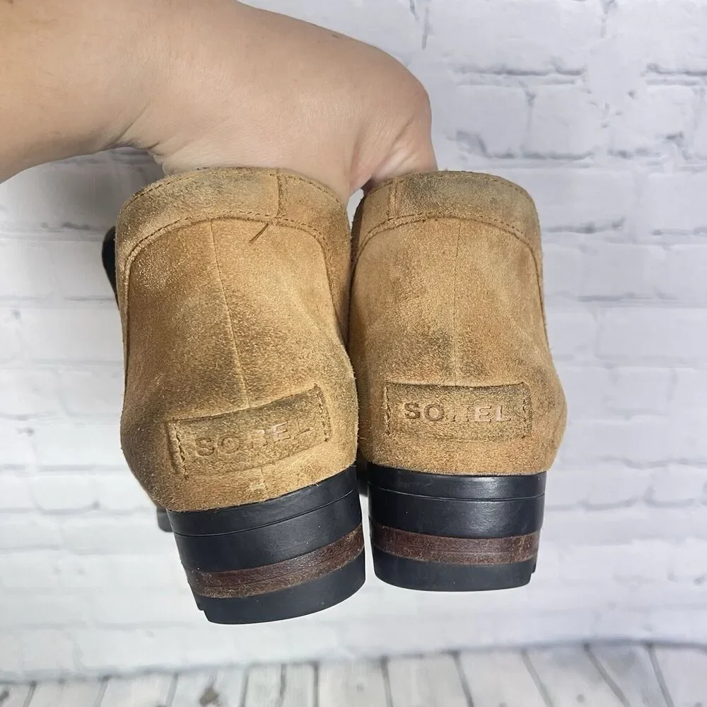 Sorel Ankle Booties Women Size 10 Lolla Brown Suede Leather Waterproof Cut Out - Picture 12 of 13